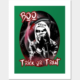 Boo Halloween Grim Reaper Posters and Art